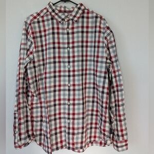 The North Face Men's Checkered Button-Down Shirt - Burgundy, Gray, White